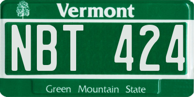 VT license plate NBT424