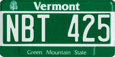 VT license plate NBT425