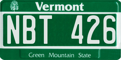 VT license plate NBT426