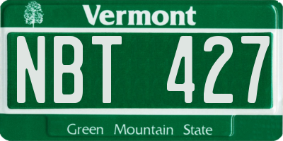 VT license plate NBT427