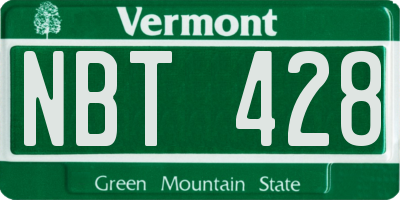VT license plate NBT428