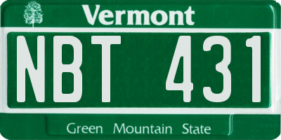 VT license plate NBT431