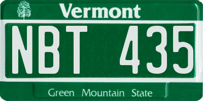 VT license plate NBT435