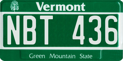 VT license plate NBT436