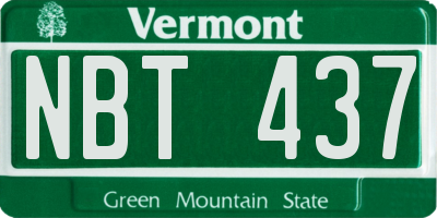 VT license plate NBT437