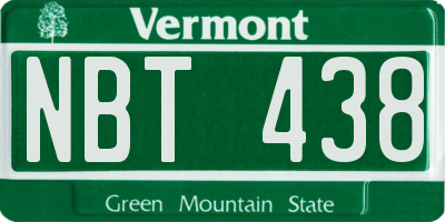 VT license plate NBT438