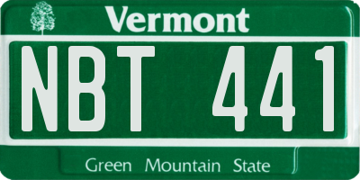 VT license plate NBT441
