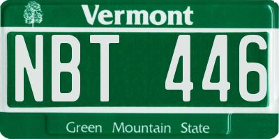 VT license plate NBT446