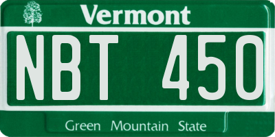 VT license plate NBT450