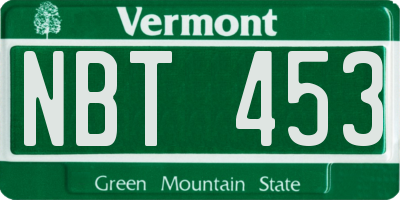 VT license plate NBT453