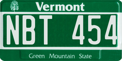 VT license plate NBT454