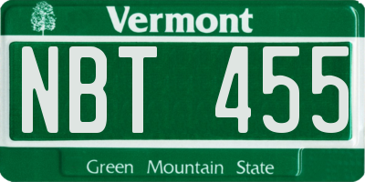 VT license plate NBT455