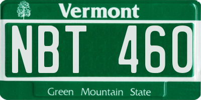 VT license plate NBT460
