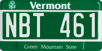 VT license plate NBT461