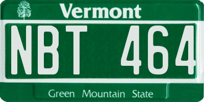 VT license plate NBT464