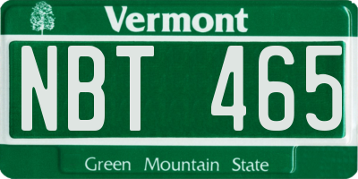 VT license plate NBT465
