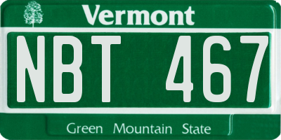 VT license plate NBT467