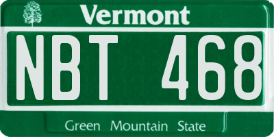 VT license plate NBT468