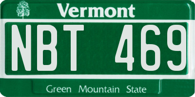 VT license plate NBT469