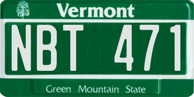 VT license plate NBT471