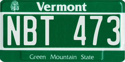 VT license plate NBT473