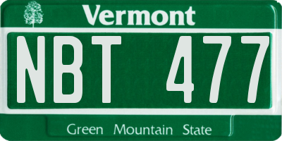 VT license plate NBT477