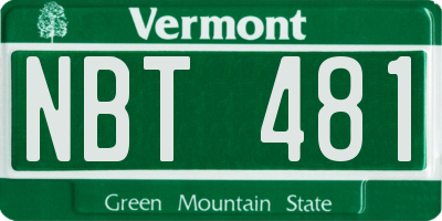 VT license plate NBT481