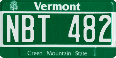 VT license plate NBT482