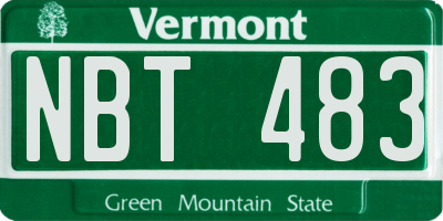 VT license plate NBT483