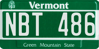 VT license plate NBT486