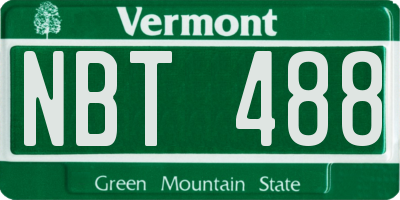 VT license plate NBT488