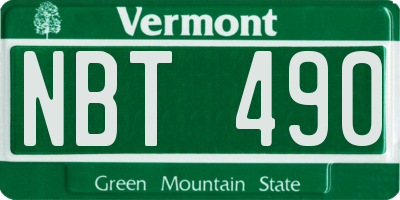 VT license plate NBT490