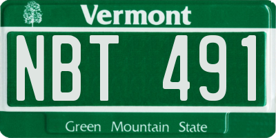 VT license plate NBT491
