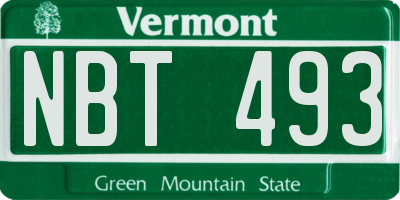 VT license plate NBT493