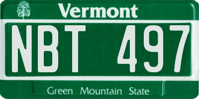 VT license plate NBT497