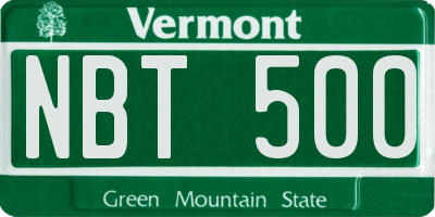 VT license plate NBT500