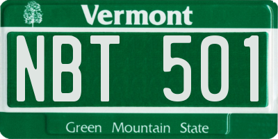VT license plate NBT501