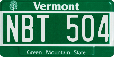VT license plate NBT504