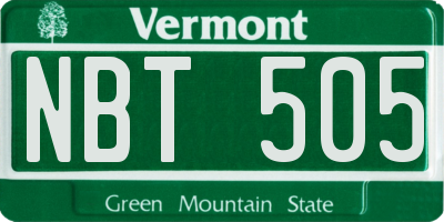 VT license plate NBT505