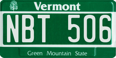 VT license plate NBT506