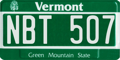 VT license plate NBT507