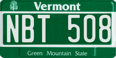 VT license plate NBT508