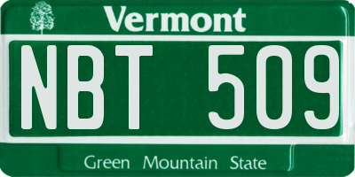 VT license plate NBT509