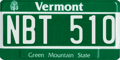 VT license plate NBT510