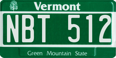 VT license plate NBT512
