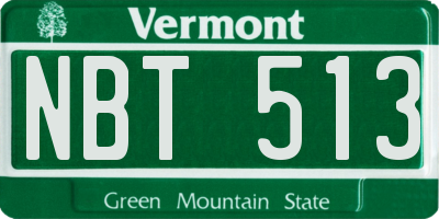 VT license plate NBT513
