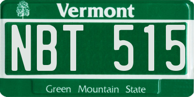 VT license plate NBT515