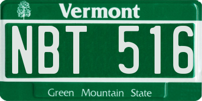 VT license plate NBT516