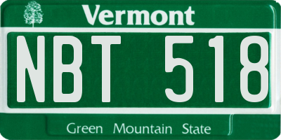 VT license plate NBT518