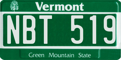 VT license plate NBT519